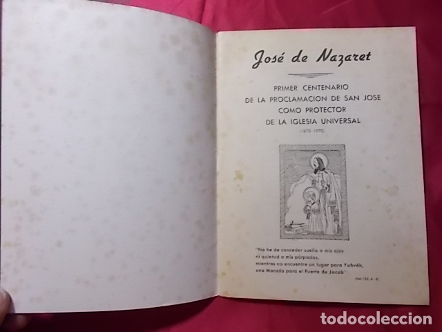 Libros: JOS&Eacute; DE NAZARET 1&ordf; CENTENARIO DE LA PROCLAMACION DE SAN JOS&Eacute; COMO PROTECTOR DE LA IGLESIA UNIVERSAL - Foto 2