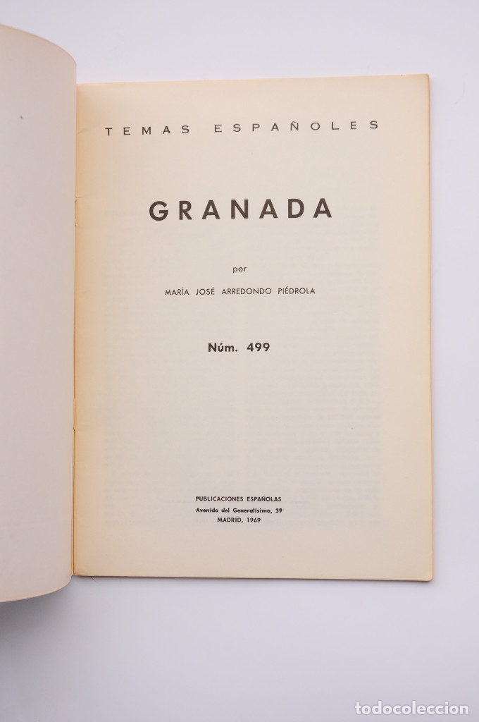 Libros: Granada - ARREDONDO PI&Eacute;DROLA, Mar&iacute;a Jos&eacute; - Foto 2