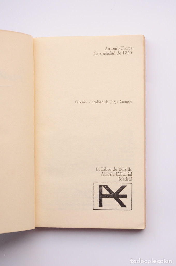 Libros: La sociedad de 1850 - FLORES, Antonio - Foto 2