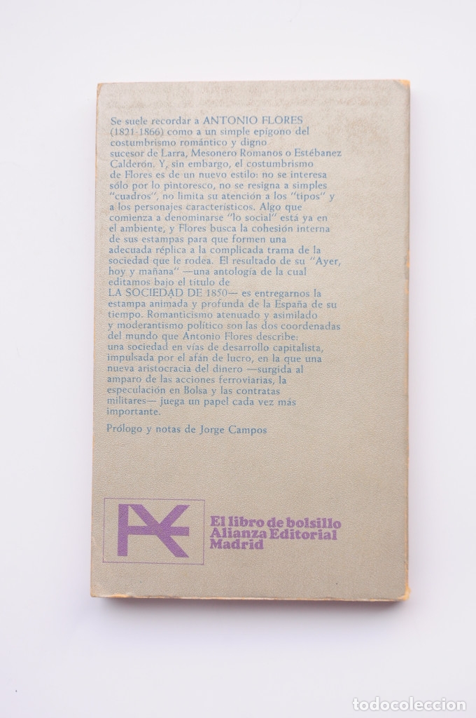 Libros: La sociedad de 1850 - FLORES, Antonio - Foto 3