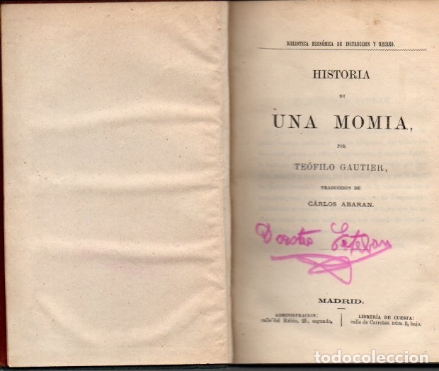 Libros: HISTORIA DE UNA MOMIA. - GAUTIER, Te&oacute;filo. - Foto 1
