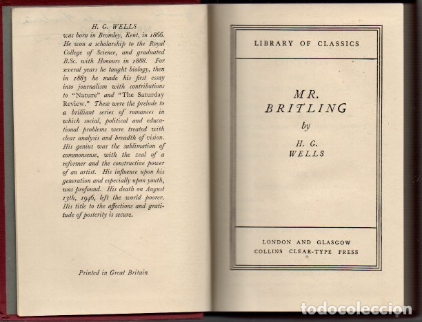 Libros: MR. BRITLING. - WELLS, H. G. - Foto 1