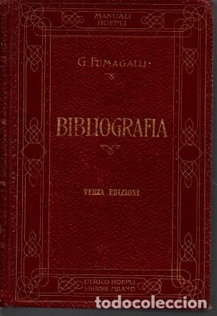 Libros: BIBLIOGRAFIA. - FUMAGALLI, Giuseppe. - Foto 1