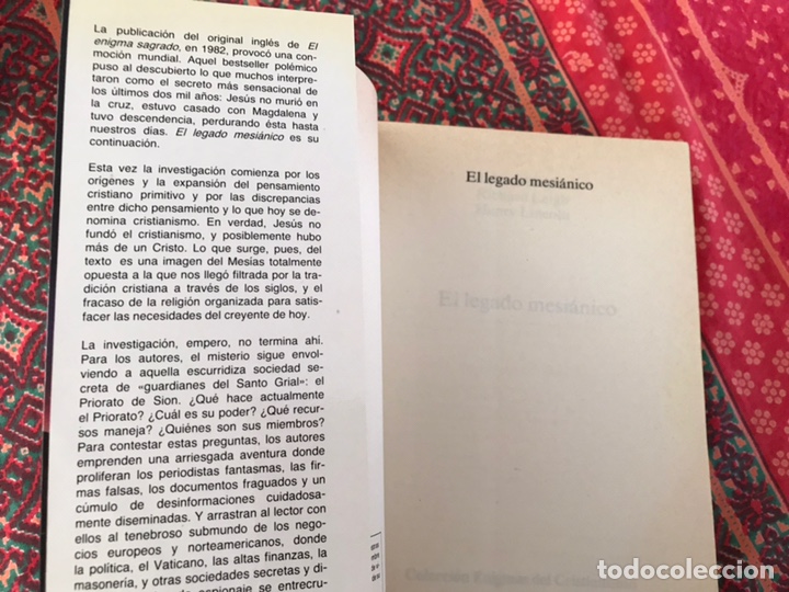 Libros: El legado mesi&aacute;nico. Michael Baigent - Foto 4