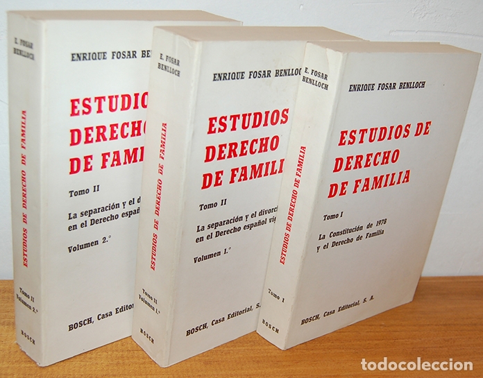 books: ESTUDIOS DE DERECHO DE FAMILIA (3 Tomos): T I: La Constituci&oacute;n de 1978 y el derecho de Familia, T II