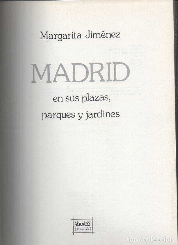 B&uuml;cher: MADRID EN SUS PLAZAS, PARQUES Y JARDINES. - JIMENEZ, Margarita.