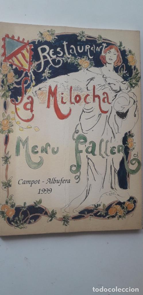 Libros: LA MILOCHA, MENU FALLER. LLIBRET HOMENAGE A LA CUINA VALENCIANA. 1999.