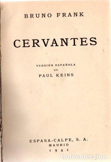 Libros: Cervantes - Frank, Bruno - Foto 1