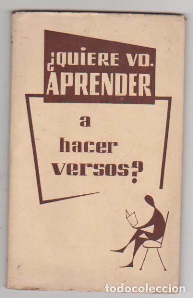 Libros: &iquest;Quiere VD. aprender a hacer versos? Editorial Atlante. SIN USAR - Foto 1
