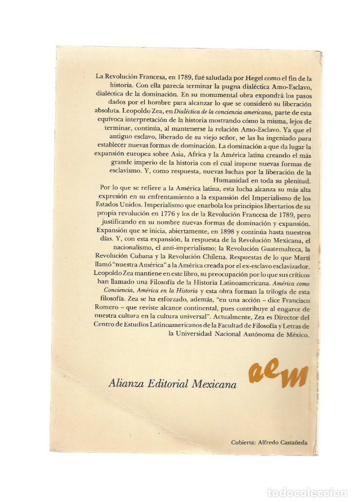 Libros: Dial&eacute;ctica de la conciencia americana. - ZEA, Leopoldo: - Foto 2