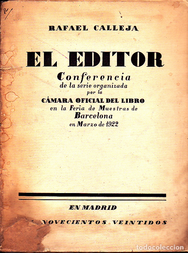 Libros: EL EDITOR. - CALLEJA, Rafael. - Foto 1