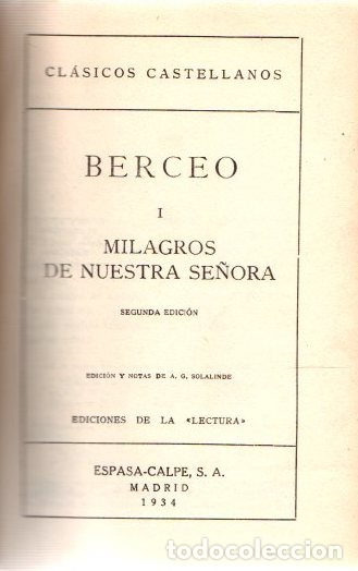 Libros: I. Milagros de nuestra se&ntilde;ora - Berceo - Foto 1