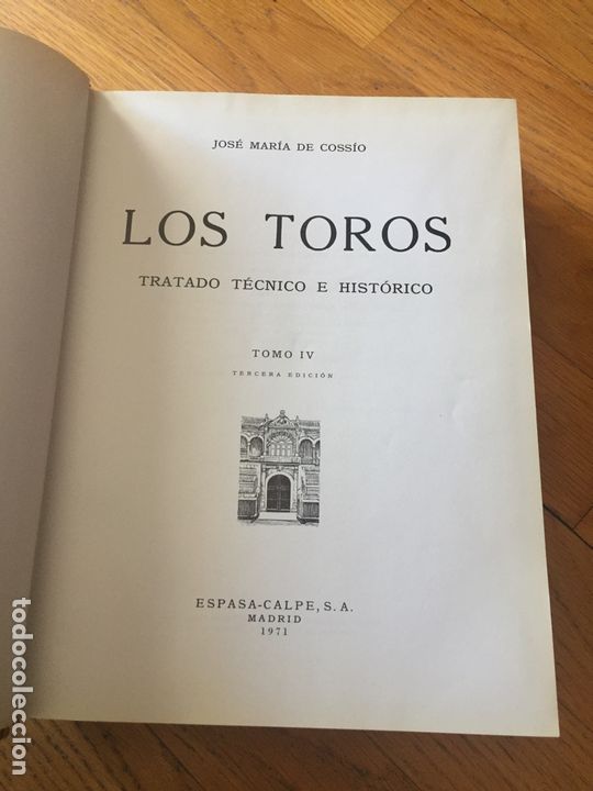 Libros: LOS TOROS, COSSIO, TOMO IV, 1971 - Foto 3