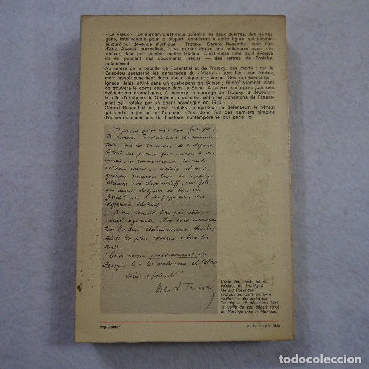 Libros: AVOCAT DE TROTSKY - GERARD ROSENTHAL - EDITIONS ROBERT LAFFONT - 1975 - EN FRANCES - Foto 2