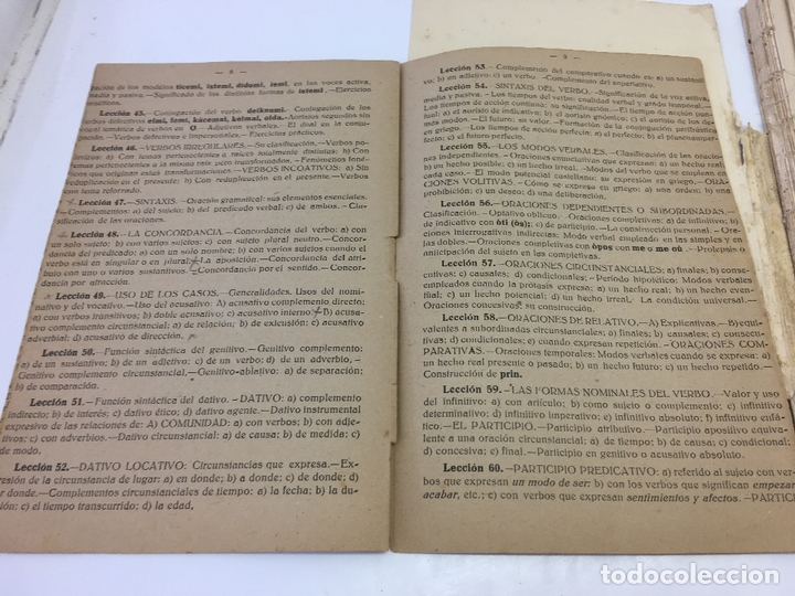 Libros: GRAMATICA GRIEGA, JAIME BERENGUER AMEN&Oacute;S, 6&ordf; EDIC. BOSCH  EDITORIAL, 1949  CON PROGRAMA DEL CURSO - Foto 5