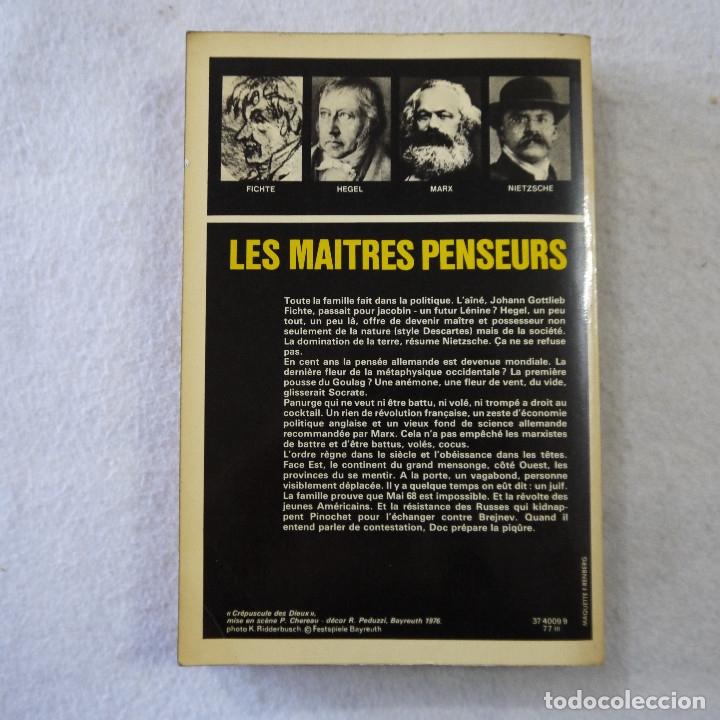 Libros: LES MAITRES PENSEURS - ANDR&Eacute; GLUCKSMANN - 1977 - EN FRANCES - Foto 2