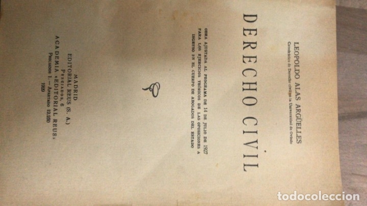 Libros: Derecho civil - Alas Arg&uuml;elles, Leopoldo - Foto 1
