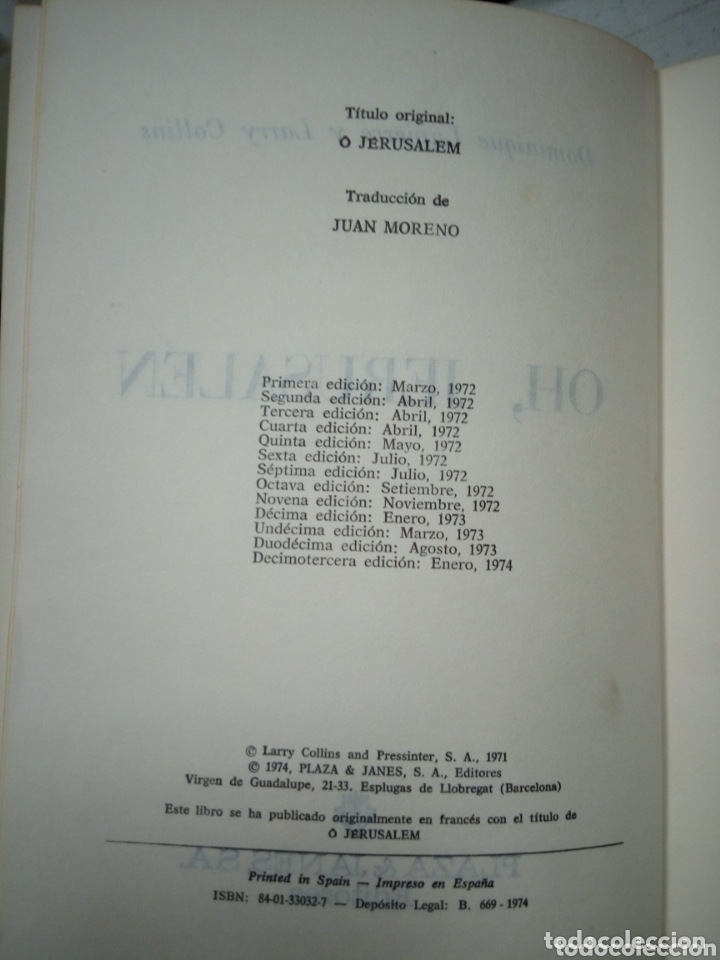 Libros: OH JERUSALEN - Foto 3