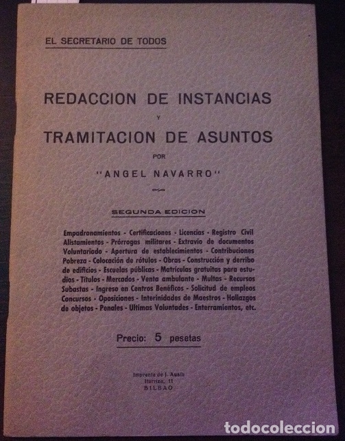 books: REDACCION DE INSTANCIAS Y TRAMITACION DE ASUNTOS. - NAVARRO, Angel.