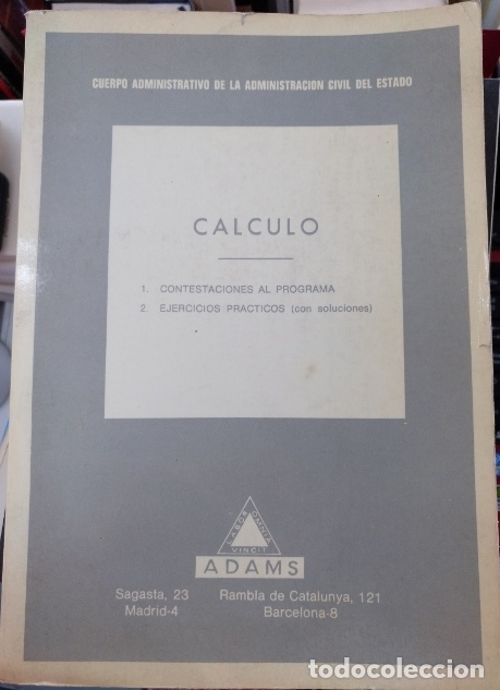 Libros: CALCULO. 1. CONTESTACIONES AL PROGRAMA, 2. EJERCICIOS PRACTICOS (CON SOLUCIONES). - - Foto 1