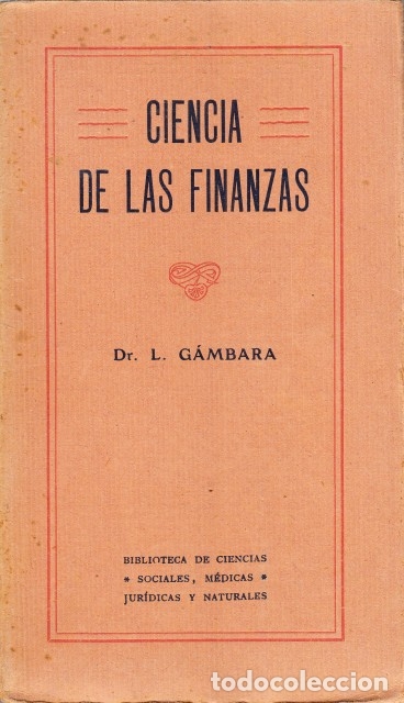 books: CIENCIA DE LAS FINANZAS - GAMBARA, L. Dr.