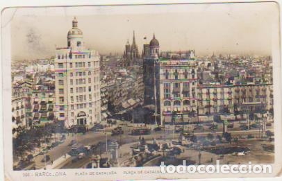 Libri di seconda mano: Barcelona.- Plaza de Catalu&ntilde;a. L. Roisin. Franqueado y fechado en Barcelona en 1931 con 15 cts de Al