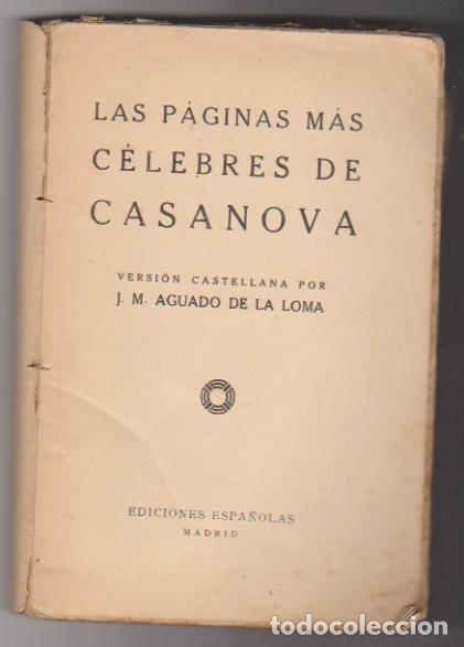Libros: Las p&aacute;ginas m&aacute;s c&eacute;lebres de Casanova. Ediciones Espa&ntilde;olas 1925 - Foto 1