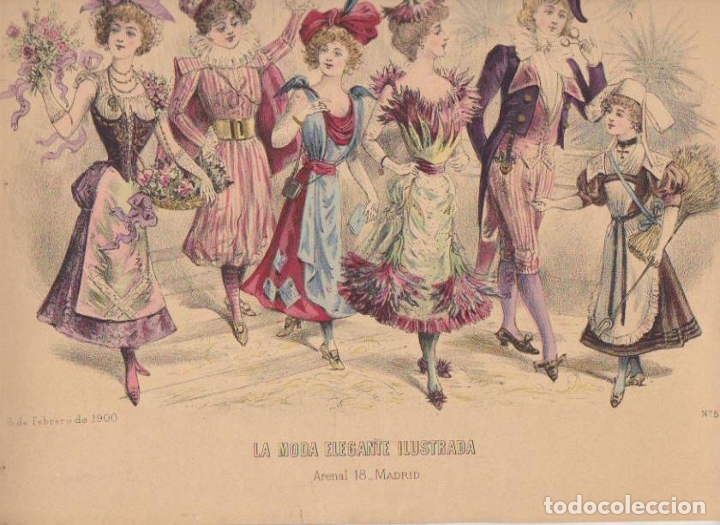 Libros: Hoja de la Revista La Moda Elegante Ilustrada. 6 de Febrero de 1900