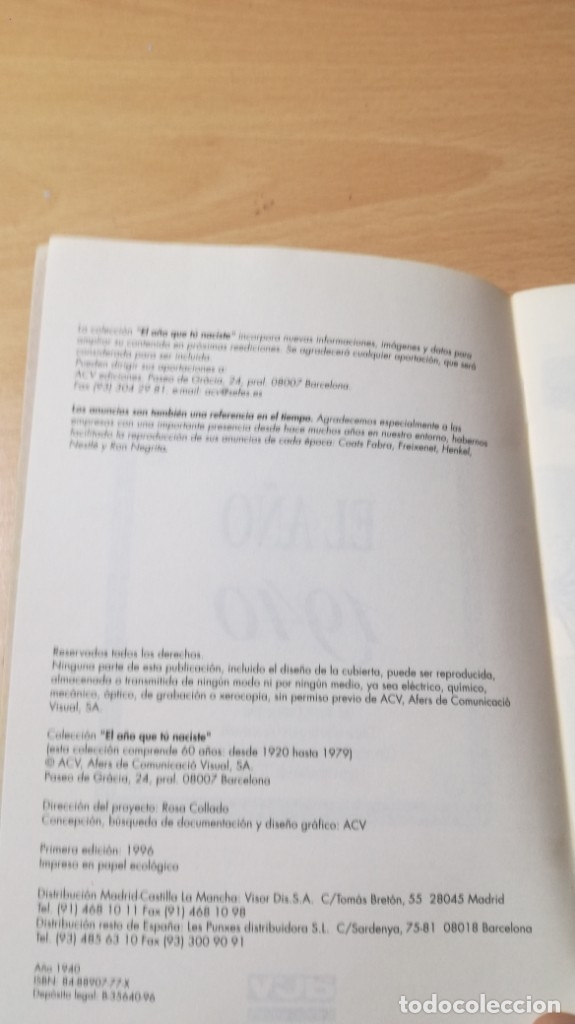 Libros: 1940 EL A&Ntilde;O QUE TU NACISTE	 / 	TXT 71-72 AB - Foto 4