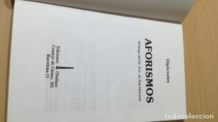 Libros: AFORISMOS - HIPOCRATES - OBELISCO	 / 	I-403 - Foto 4