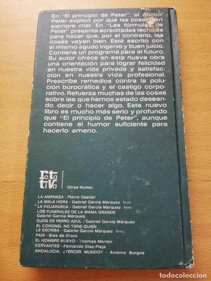 Libros: LAS F&Oacute;RMULAS DE PETER. C&Oacute;MO HACER QUE LAS COSAS VAYAN BIEN (DR. LAURENCE J. PETER) - Foto 3
