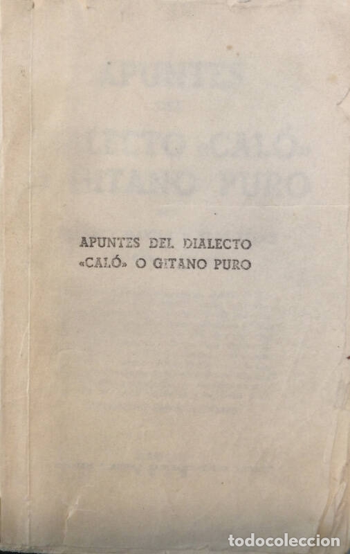 Libros: Apuntes del dialecto cal&oacute; o gitano puro - Barsaly D&aacute;vila y Blas P&eacute;rez - Foto 2