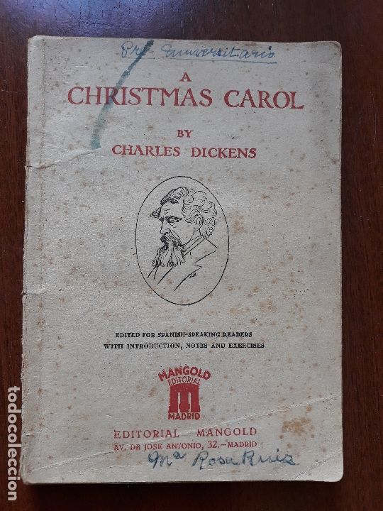 Libros: Charles Dickens- a christmas Carol- libro para estudiantes ingles- notas ejercicios- 1958