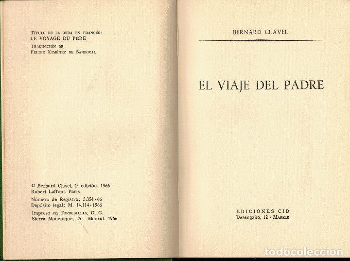 Libros: VIAJE DEL PADRE - EL - CLAVEL, BERNARD - Foto 1
