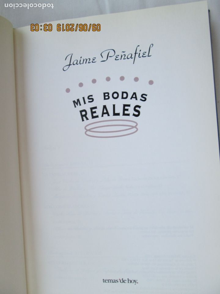 Libros: MIS BODAS REALES - JAIME PE&Ntilde;AFIEL - TEMAS DE HOY 1995. - Foto 2