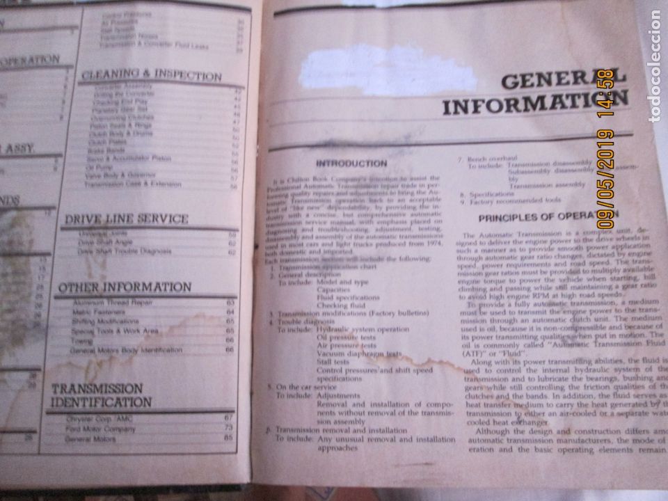 Libros: CHILTONS AUTOMATIC TRANSMISSION MANUAL - USA 1980 - INGL&Eacute;S. - Foto 3