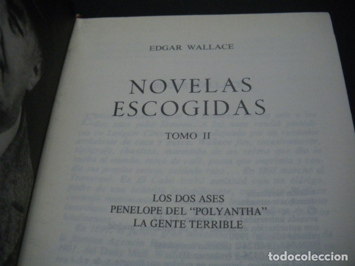 Libros: NOVELAS ESCOGIDAS. TOMO II - EDGAR WALLACE - Foto 2