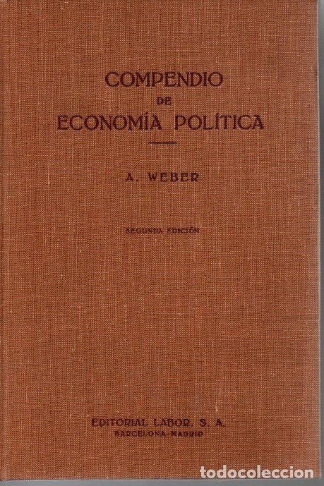 Libros: COMPENDIO DE ECONOMIA POLITICA. - WEBER, Adolf. - Foto 1