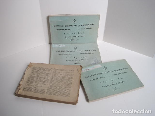 Libros: DIRECCI&Oacute;N GENERAL DE LA GUARDIA CIVIL. ESCALILLA DE GENERALES, JEFES Y OFICIALES. 4 TOMOS. VER FOTOS