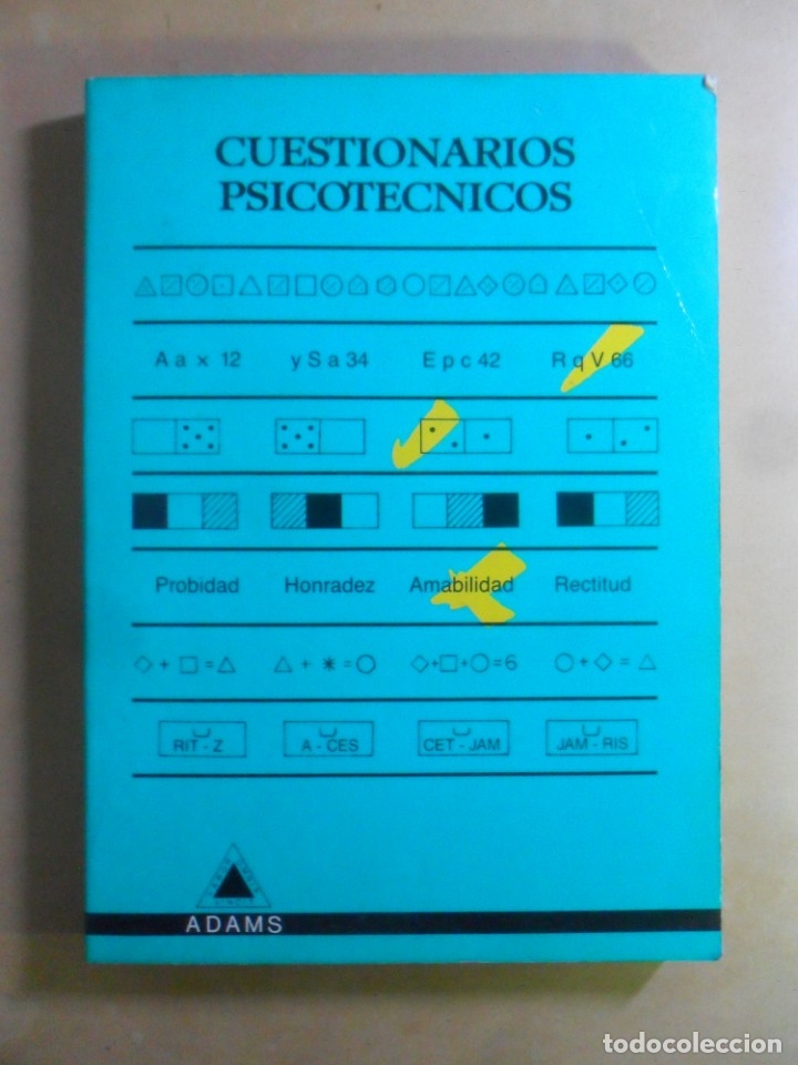 Libros: CUESTIONARIOS PSICOTECNICOS - ADAMS - 1991 - Foto 1