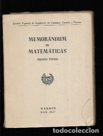 Libros: MEMORANDUM DE MATEMATICAS - VARIOS - Foto 1