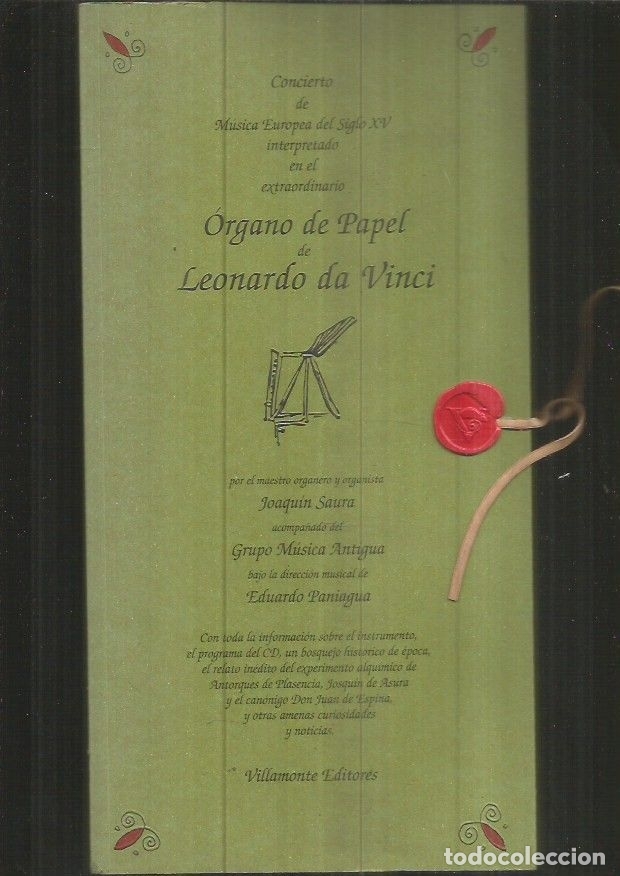 Libros: CONCIERTO DE MUSICA EUROPEA DEL SIGLO XV INTERPRETADO EN EL EXTRAORDINARIO ORGANO DE PAPEL DE LEONAR