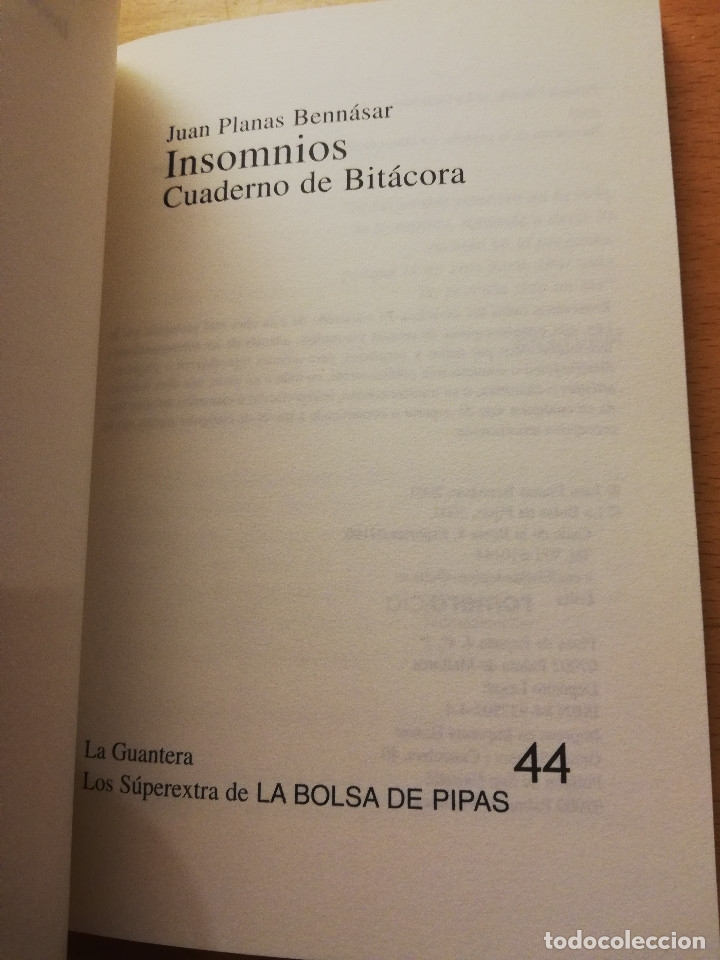 Libros: INSOMNIOS. CUADERNO DE BIT&Aacute;CORA (JUAN PLANAS BENN&Aacute;SAR) - Foto 2