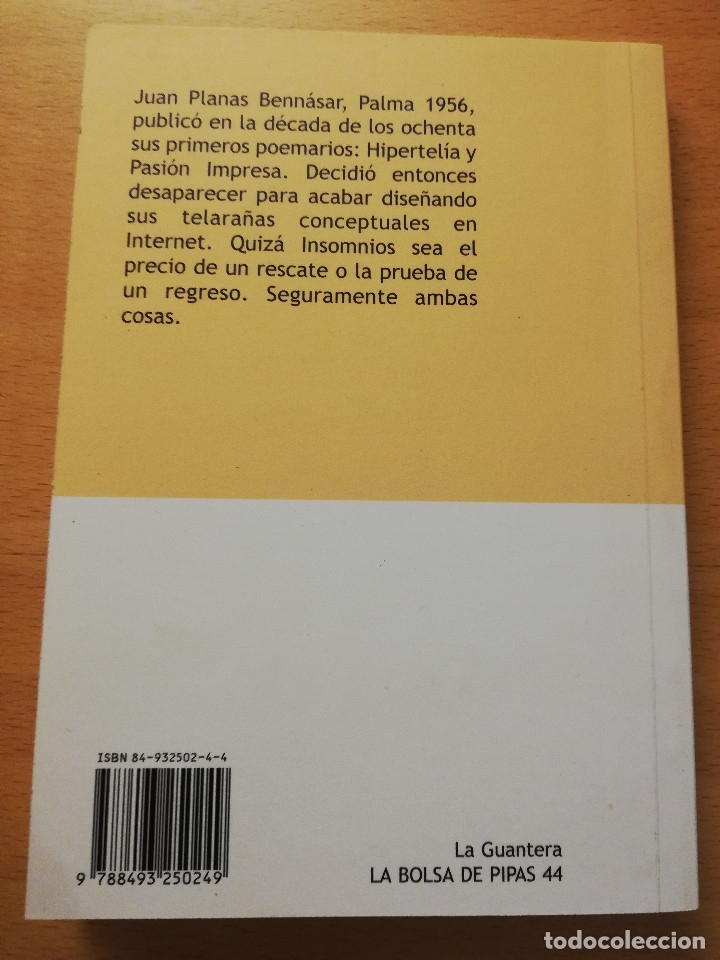 Libros: INSOMNIOS. CUADERNO DE BIT&Aacute;CORA (JUAN PLANAS BENN&Aacute;SAR) - Foto 4