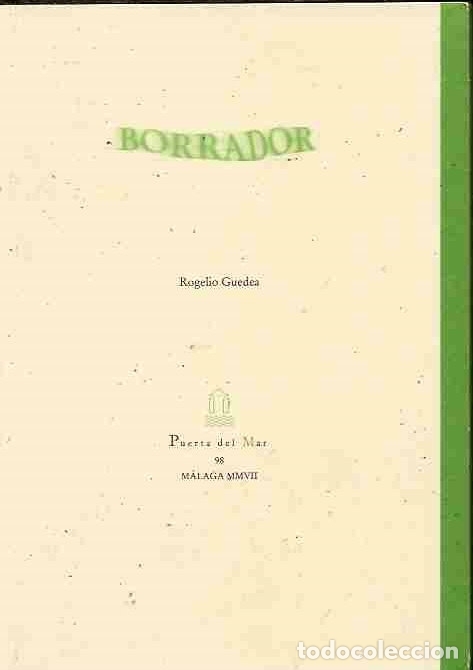 Libros: BORRADOR - GUEDEA, ROGELIO - Foto 1