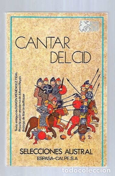 Libros: CANTAR DEL CID - ANONIMO (TEXTO ANTIGUO DE RAMON MENENDEZ PIDAL) - Foto 2