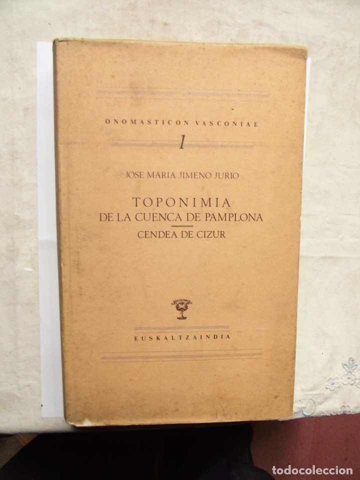 Libros: TOPONIMIA DE LA CUENCA DE PLAMPLONA - CENDEA DE CIZUR / JOSE MARIA JIMENO JURIO