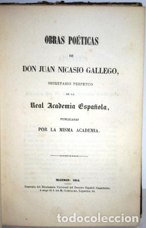 Libros: Obras Po&eacute;ticas - GALLEGO, Juan Nicasio - Foto 4
