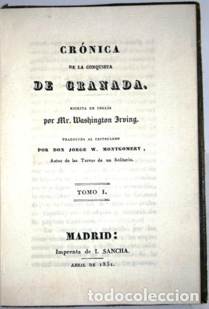 Libros: Cr&oacute;nica de la Conquista de Granada. 2 tomos - IRVING, Washington - Foto 4