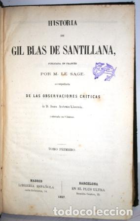 Libros: Historia de Gil Blas de Santillana. 2 tomos - LE SAGE, M. - Foto 5